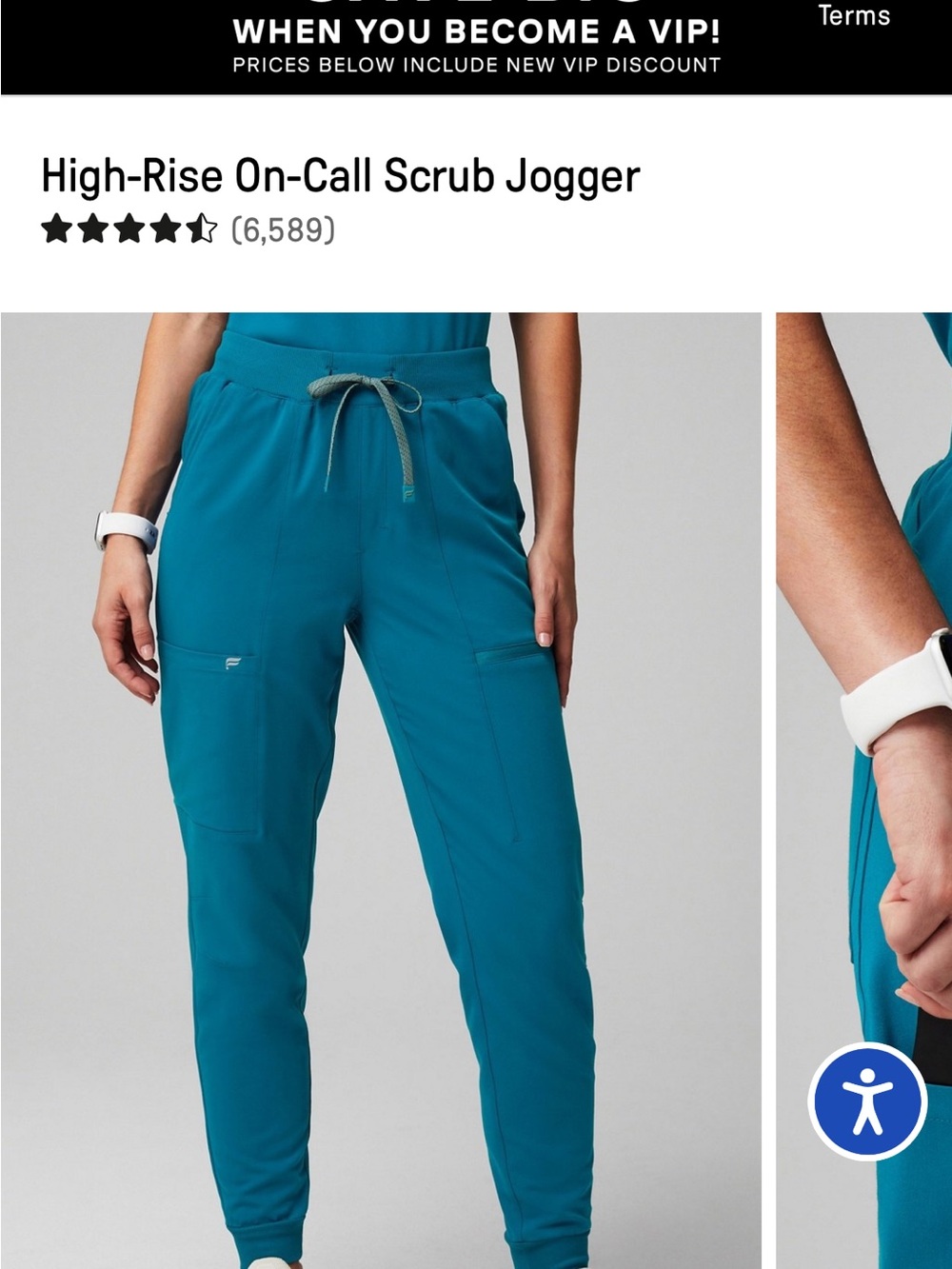 Fabletics High-Rise On-Call Scrub Jogger - Teal